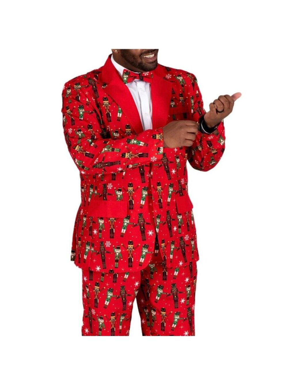 Dec. 25th 3 Piece Light Up Holiday Suit XL Men Nutcracker Tuxedo Bow Tie Christm